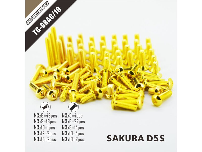 RC OMG Golden Screw Kit for SAKURA D5S