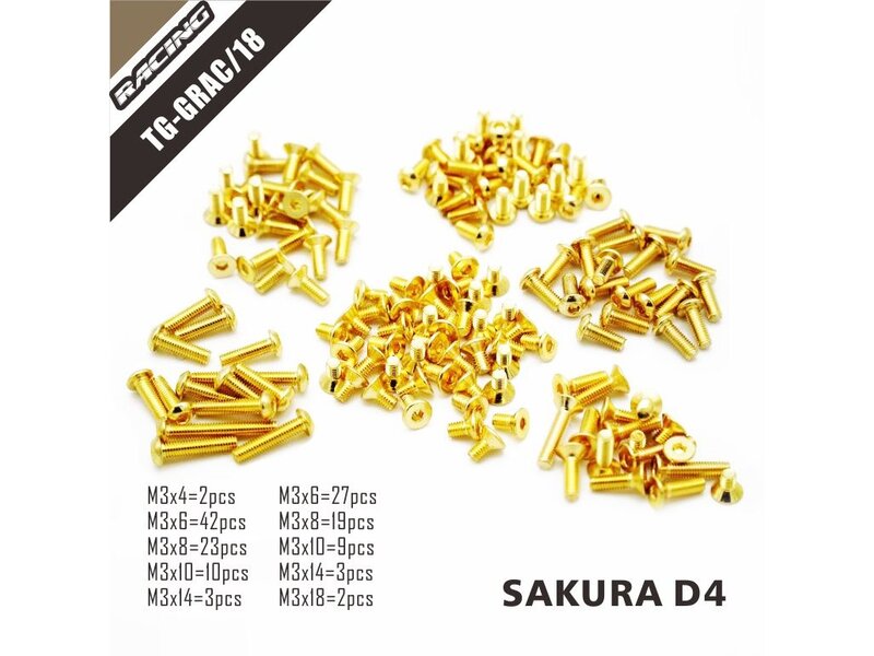 RC OMG Golden Screw Kit for SAKURA D4