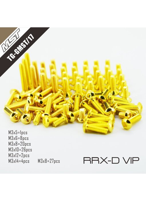 RC OMG Golden Screw Kit for MST RRX-D VIP