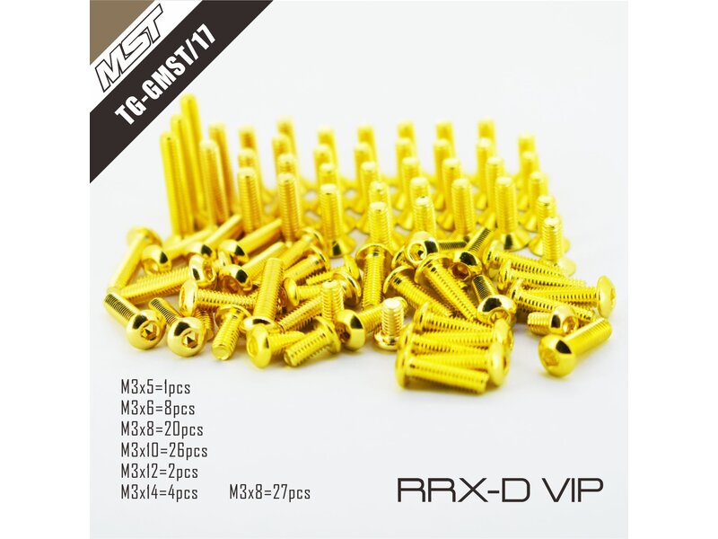 RC OMG Golden Screw Kit for MST RRX-D VIP