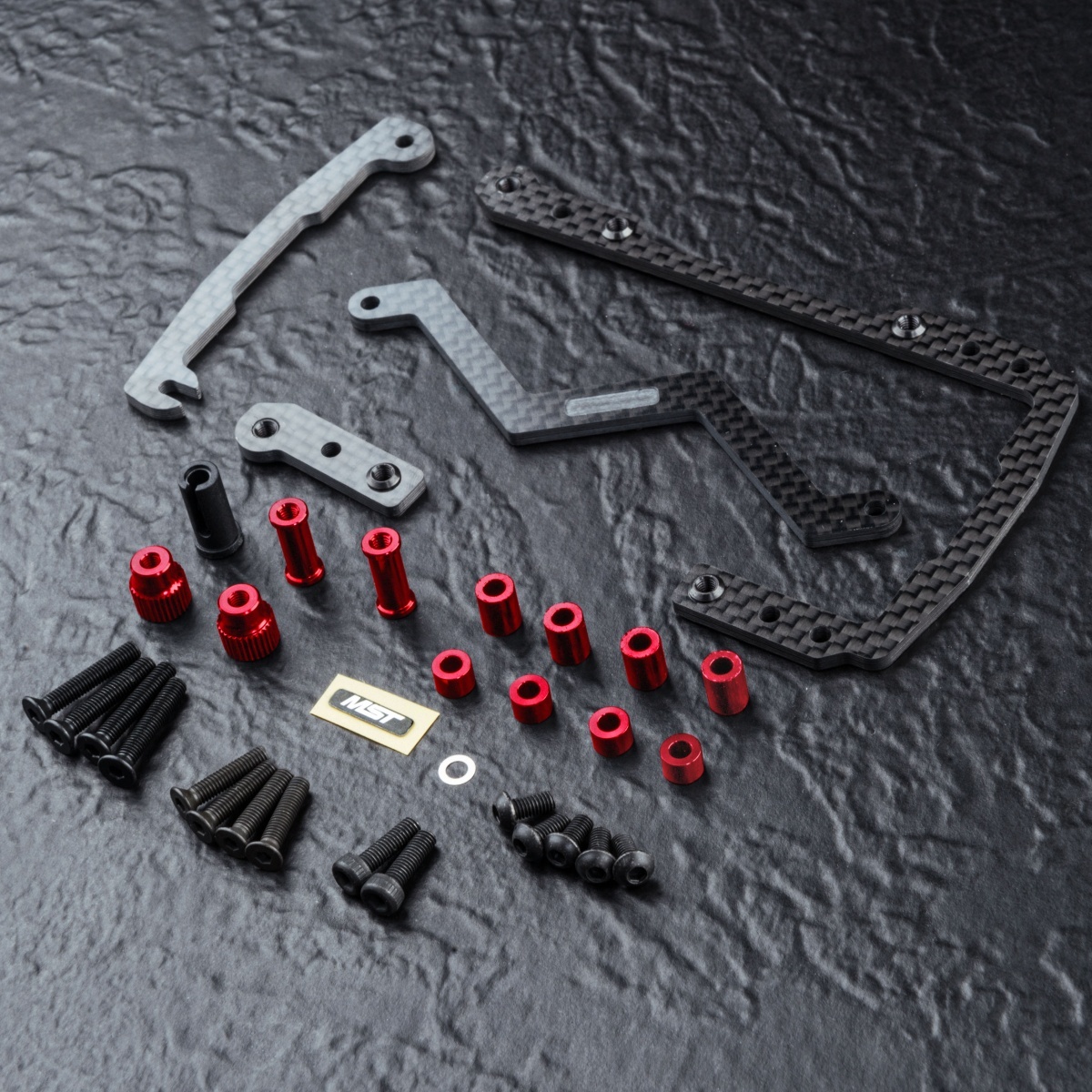 MST Carbon Short Battery Holder Set - Red MST Carbon Short Battery Holder Set - Red