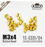 RC OMG TG-GS01/04 - Golden Screw Button Head M3 x 4mm (20pcs)