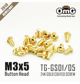 RC OMG TG-GS01/05 - Golden Screw Button Head M3 x 5mm (20pcs)