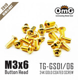 RC OMG TG-GS01/06 - Golden Screw Button Head M3 x 6mm (20pcs)