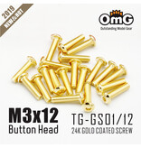 RC OMG TG-GS01/12 - Golden Screw Button Head M3 x 12mm (20pcs)