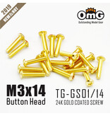 RC OMG TG-GS01/14 - Golden Screw Button Head M3 x 14mm (20pcs)