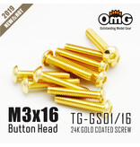 RC OMG TG-GS01/16 - Golden Screw Button Head M3 x 16mm (10pcs)