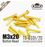 RC OMG TG-GS01/20 - Golden Screw Button Head M3 x 20mm (10pcs)