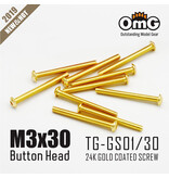 RC OMG TG-GS01/30 - Golden Screw Button Head M3 x 30mm (10pcs)