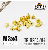 RC OMG TG-GS02/04 - Golden Screw Flat Head M3 x 4mm (20pcs)