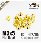 RC OMG TG-GS02/05 - Golden Screw Flat Head M3 x 5mm (20pcs)