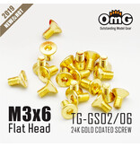 RC OMG TG-GS02/06 - Golden Screw Flat Head M3 x 6mm (20pcs)