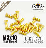 RC OMG TG-GS02/10 - Golden Screw Flat Head M3 x 10mm (20pcs)
