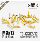 RC OMG TG-GS02/12 - Golden Screw Flat Head M3 x 12mm (20pcs)