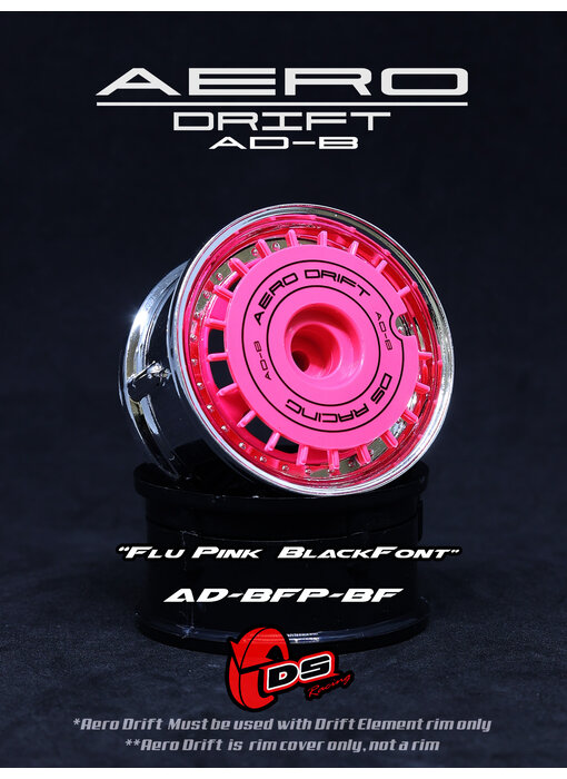 DS Racing Aero Drift Wheel Cover for DE Wheel / Flat / Flu Pink