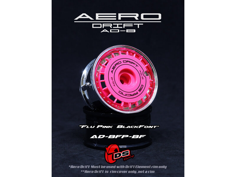 DS Racing Aero Drift Wheel Cover for Drift Element Wheel / Design: Flat / Color: Flu Pink