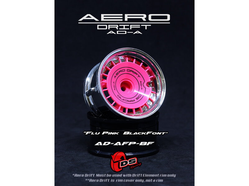 DS Racing Aero Drift Wheel Cover for Drift Element Wheel / Design: Slope / Color: Flu Pink