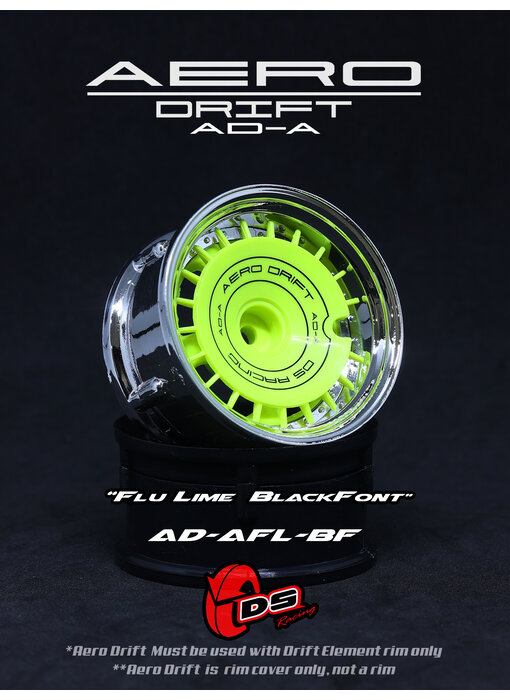 DS Racing Aero Drift Wheel Cover for DE Wheel / Slope / Flu Lime