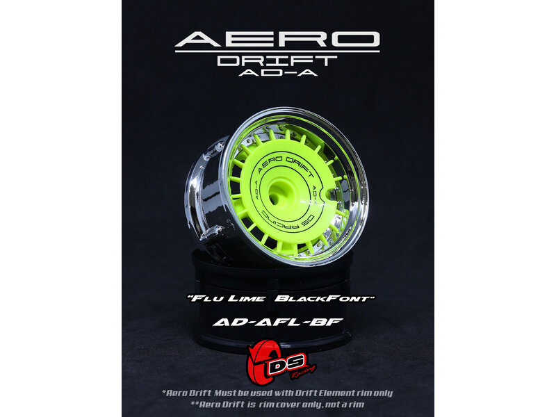 DS Racing Aero Drift Wheel Cover for Drift Element Wheel / Design: Slope / Color: Flu Lime