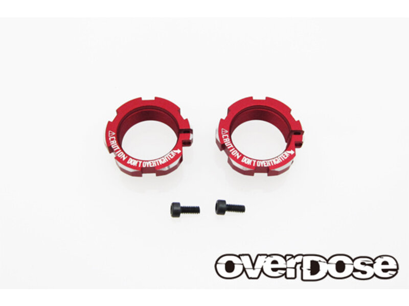 Overdose Aluminum Shock Adjust Nut for HG Shock / Color: Red (2pcs)