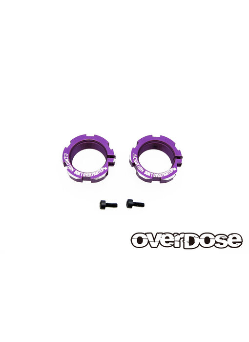 Overdose Alum. Shock Adjust Nut for HG Shock / Purple (2)