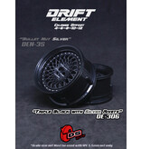 DS Racing Drift Element Mesh Wheel Adj. Offset (2pcs) / Triple Black with Silver Rivets