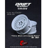 DS Racing Drift Element Mesh Wheel Adj. Offset (2pcs) / Triple White with Black Rivets