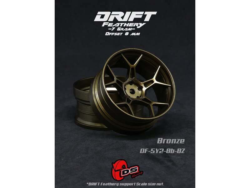 DS Racing Drift Feathery 5Y Spoke Wheel (2pcs) / Bronze / +8mm offset