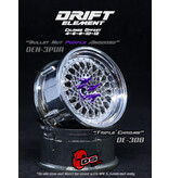 DS Racing Drift Element Mesh Wheel Adj. Offset (2pcs) / Triple Chrome