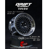 DS Racing Drift Element Mesh Wheel Adj. Offset (2pcs) / Hi Gloss 2K Black Face / Chrome Lip