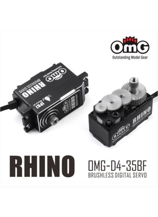 RC OMG Rhino Full Metal Low Profile High Torque Waterproof Digital High Torque Brushless Servo / Black