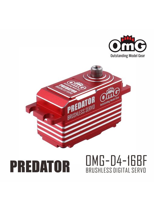 RC OMG Predator Full Metal Brushless Digital Low Profile Servo - Red