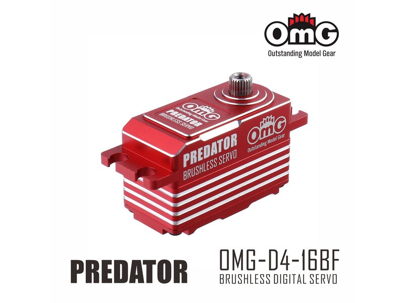RC OMG Predator Full Metal Brushless Digital Low Profile Servo - Red