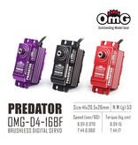 RC OMG Predator Full Metal Brushless Digital Low Profile Servo - Red