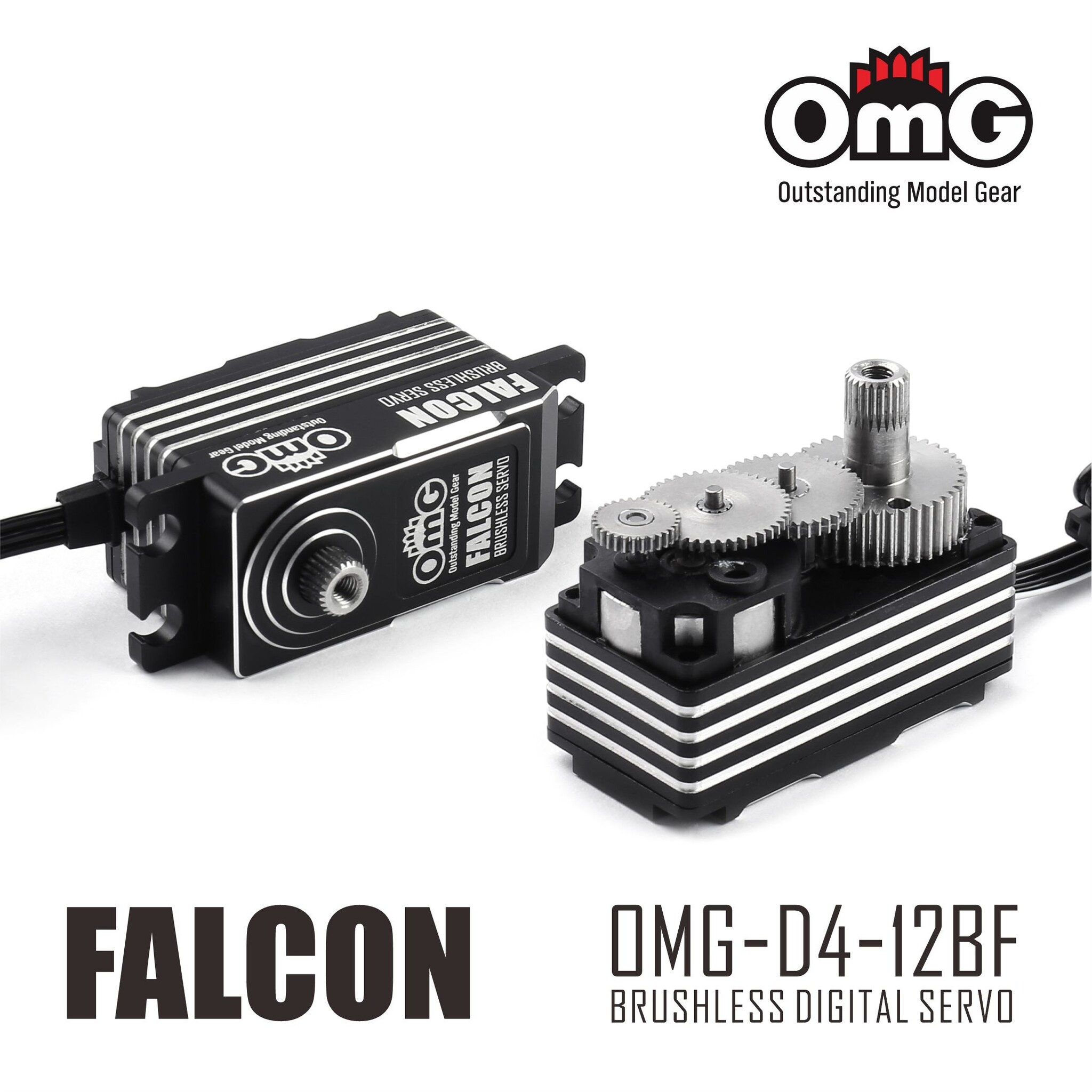 OMG D4-12BF FALCON Low Profile Digital Servo - Black OMG D4-12BF FALCON Low Profile Digital Servo - Black