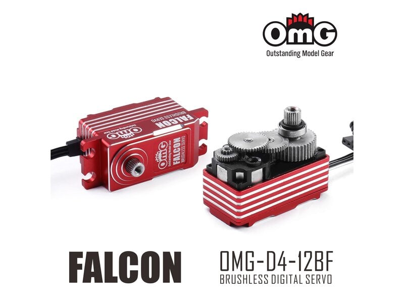 RC OMG Falcon Full Metal Brushless Digital Low Profile Servo - Red