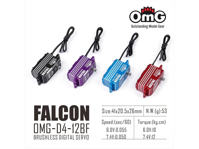 OMG D4-12BF FALCON Low Profile Digital Servo - Black OMG D4-12BF FALCON Low Profile Digital Servo - Black
