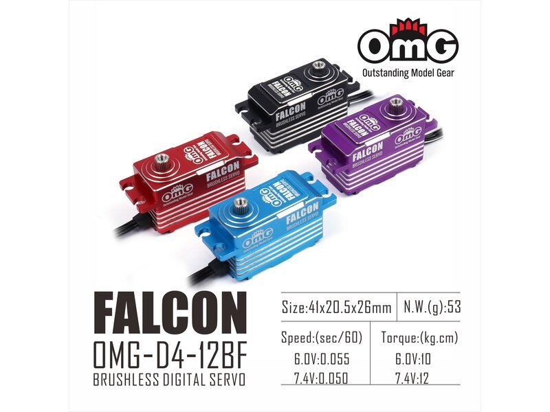 RC OMG Falcon Full Metal Brushless Digital Low Profile Servo - Purple