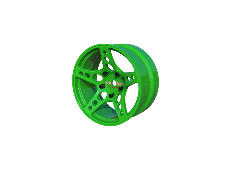 Rc Arlos Competition HGK Rims (2pcs) / Color: Green / Offset: 6mm