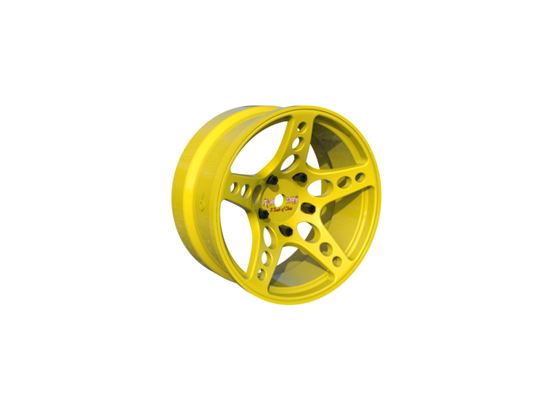 Rc Arlos Competition HGK Rims (2pcs) / Color: Yellow / Offset: 6mm