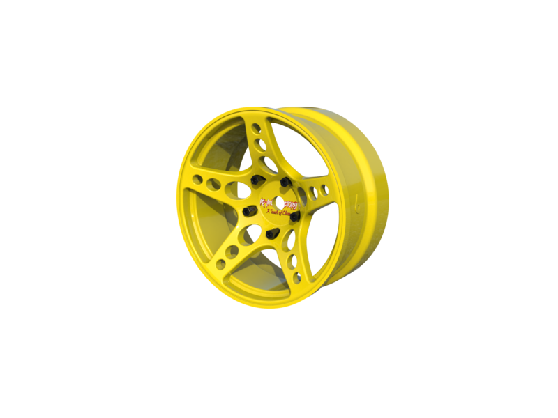 Rc Arlos Competition HGK Rims (2pcs) / Color: Yellow / Offset: 6mm