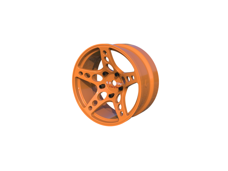 Rc Arlos Competition HGK Rims (2pcs) / Color: Orange / Offset: 6mm