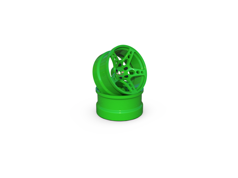 Rc Arlos Competition HGK Rims (2pcs) / Color: Green / Offset: 8mm