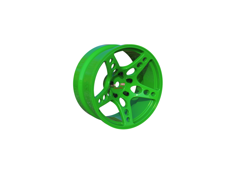 Rc Arlos Competition HGK Rims (2pcs) / Color: Green / Offset: 8mm