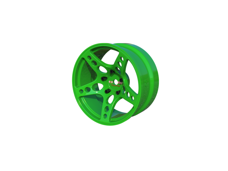 Rc Arlos Competition HGK Rims (2pcs) / Color: Green / Offset: 8mm