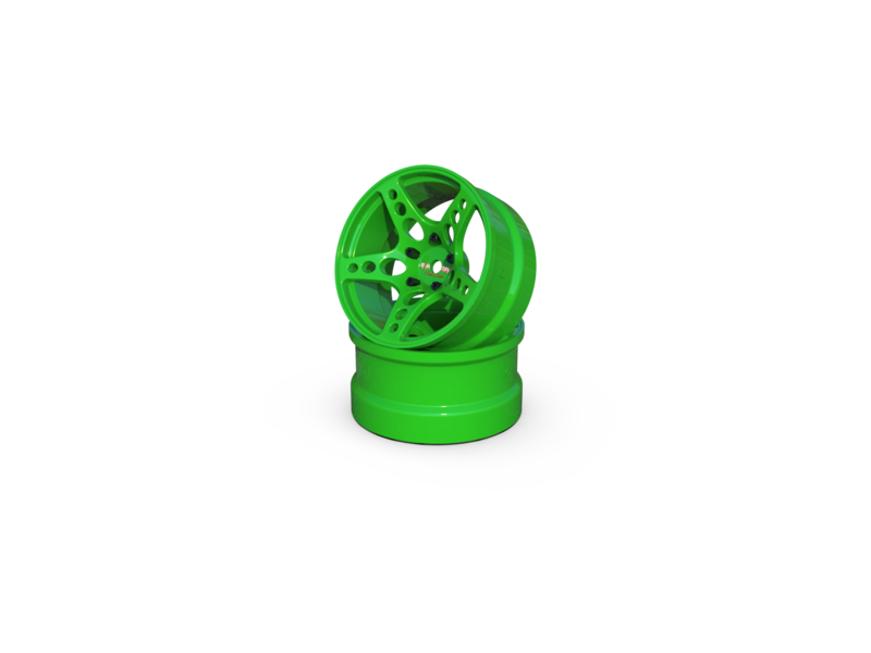 Rc Arlos Competition HGK Rims (2pcs) / Color: Green / Offset: 8mm