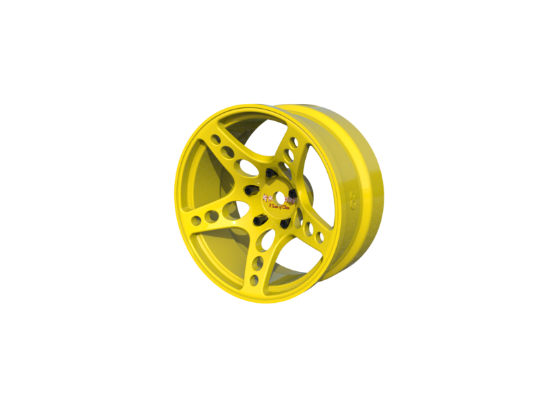 Rc Arlos Competition HGK Rims (2pcs) / Color: Yellow / Offset: 8mm