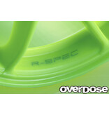 Overdose R-SPEC Work Emotion CR Kiwami / Color: Fluor Green / Offset: 7mm (2pcs)
