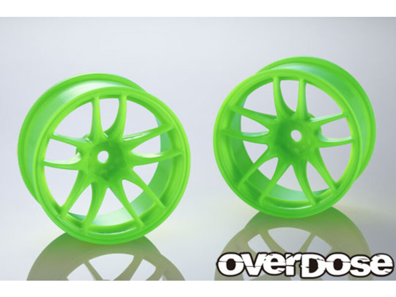 Overdose R-SPEC Work Emotion CR Kiwami / Color: Fluor Green / Offset: 7mm (2pcs)