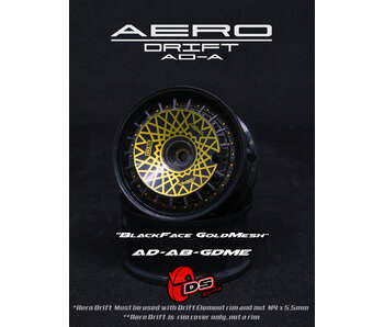 AERO DRIFT Wheel Cover - Slope Black w/ Gold Mesh AERO DRIFT Wheel Cover - Slope Black w/ Gold Mesh
